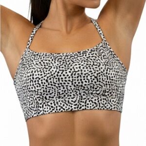 Stylish Black White Leopard Print Speckle Sports Activewear Dance Costume‎ M/L